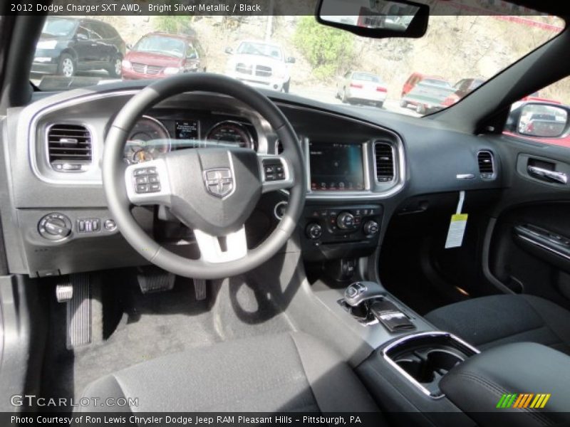 Bright Silver Metallic / Black 2012 Dodge Charger SXT AWD