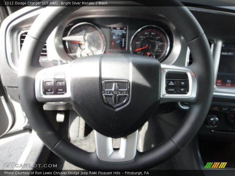 Bright Silver Metallic / Black 2012 Dodge Charger SXT AWD