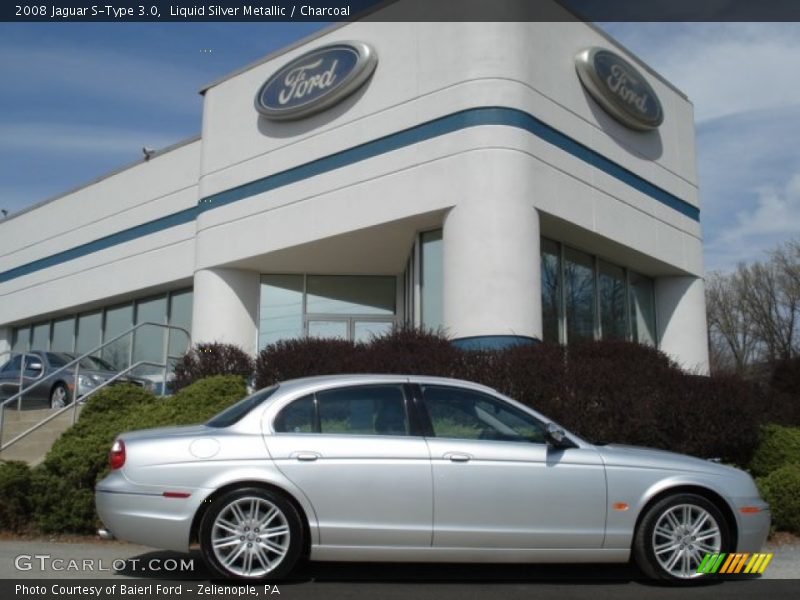 Liquid Silver Metallic / Charcoal 2008 Jaguar S-Type 3.0