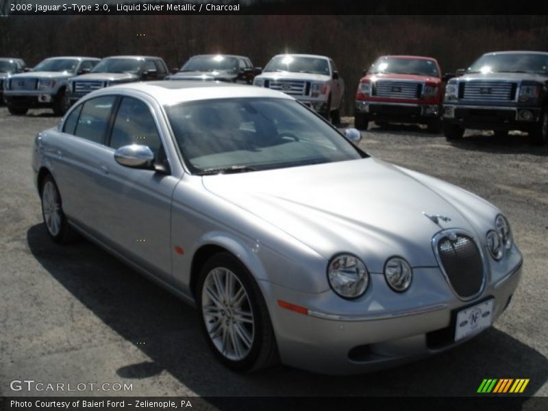 Liquid Silver Metallic / Charcoal 2008 Jaguar S-Type 3.0