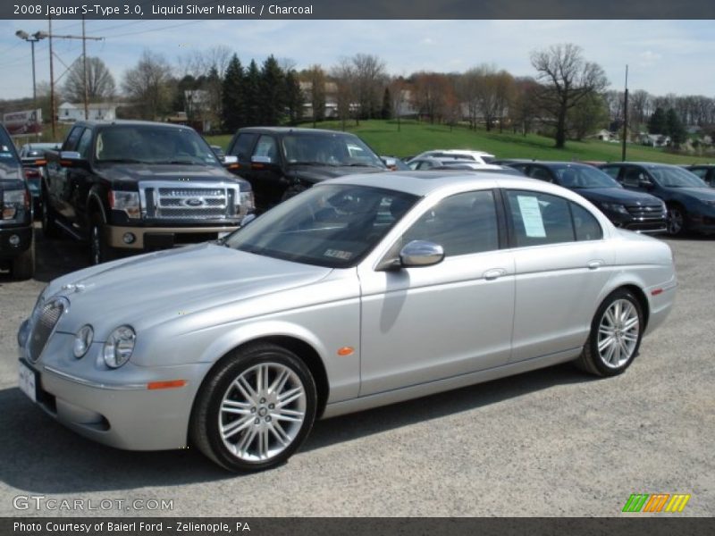 Liquid Silver Metallic / Charcoal 2008 Jaguar S-Type 3.0