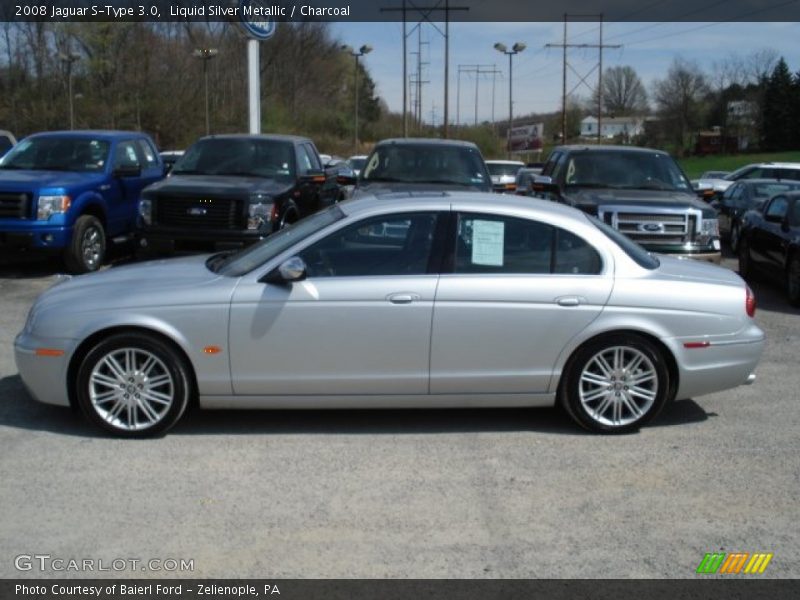 Liquid Silver Metallic / Charcoal 2008 Jaguar S-Type 3.0