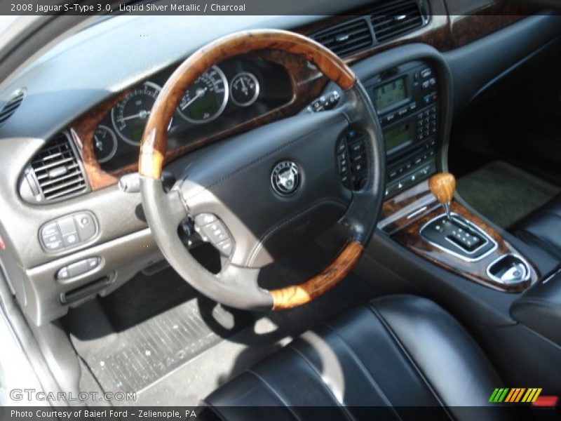 Liquid Silver Metallic / Charcoal 2008 Jaguar S-Type 3.0