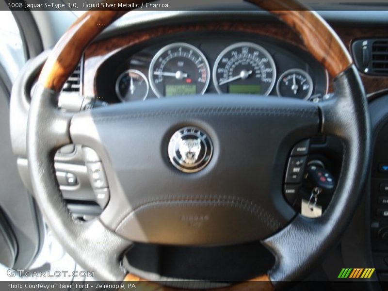 Liquid Silver Metallic / Charcoal 2008 Jaguar S-Type 3.0