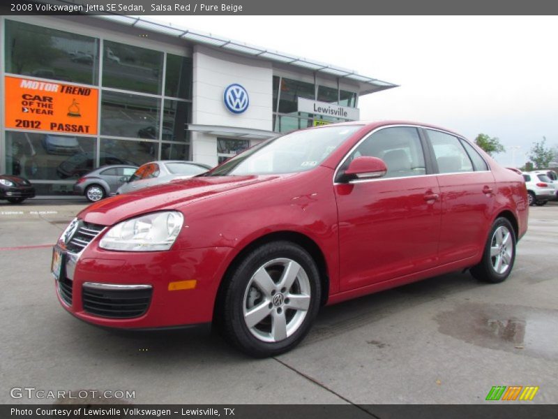 Salsa Red / Pure Beige 2008 Volkswagen Jetta SE Sedan