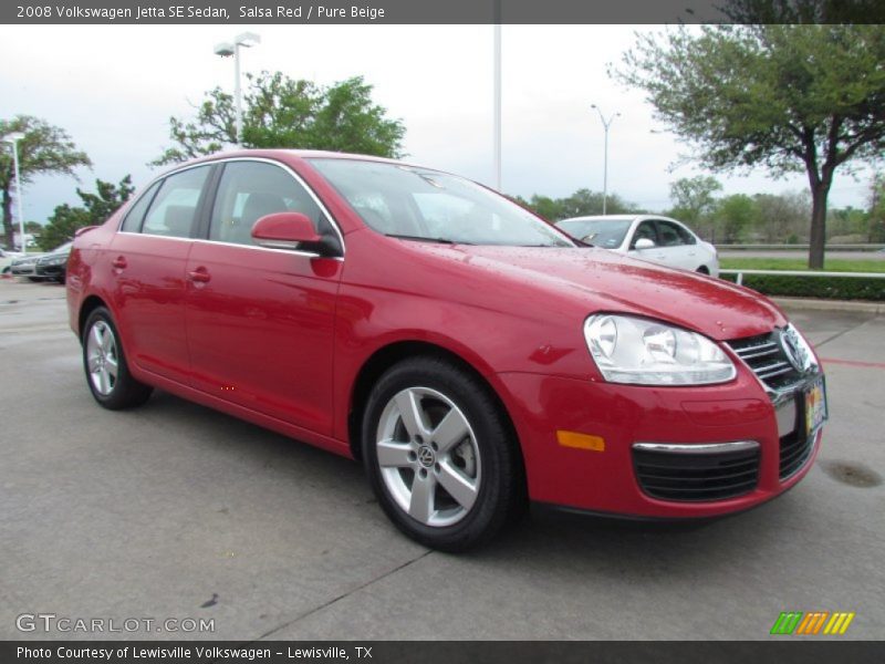 Salsa Red / Pure Beige 2008 Volkswagen Jetta SE Sedan