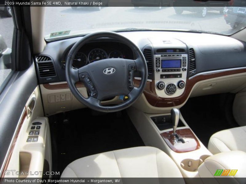 Natural Khaki / Beige 2009 Hyundai Santa Fe SE 4WD