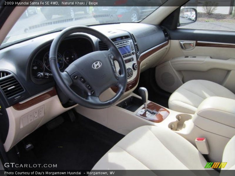 Natural Khaki / Beige 2009 Hyundai Santa Fe SE 4WD