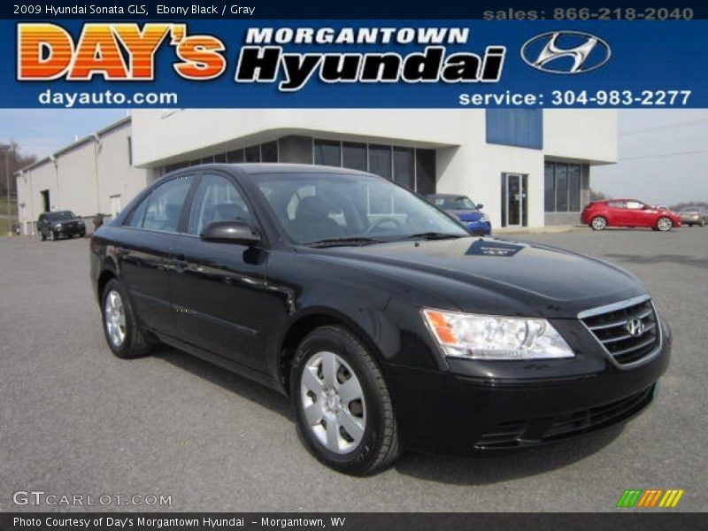 Ebony Black / Gray 2009 Hyundai Sonata GLS