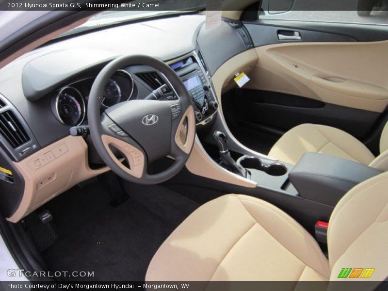 Shimmering White / Camel 2012 Hyundai Sonata GLS