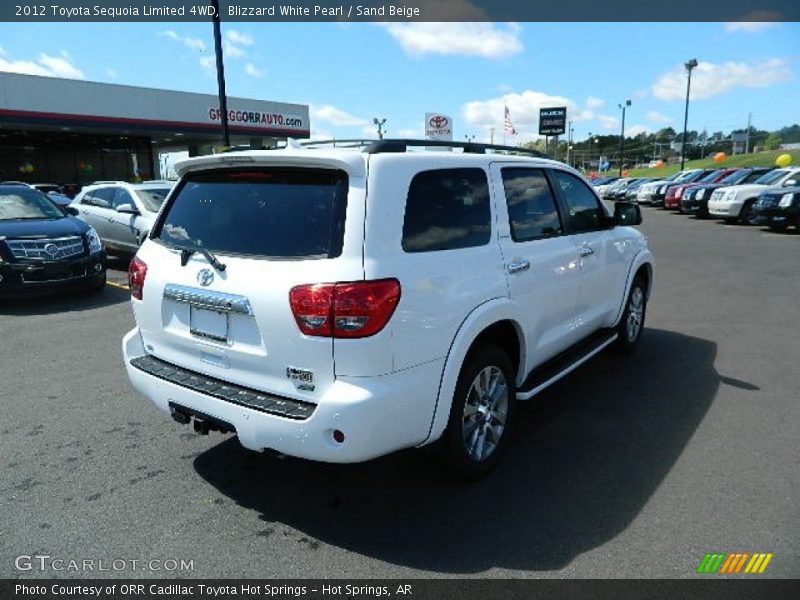 Blizzard White Pearl / Sand Beige 2012 Toyota Sequoia Limited 4WD