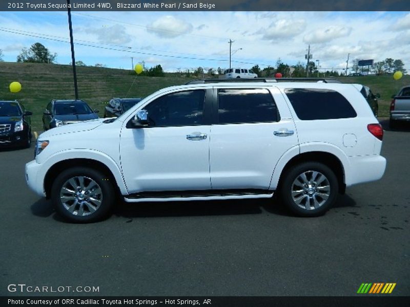 Blizzard White Pearl / Sand Beige 2012 Toyota Sequoia Limited 4WD