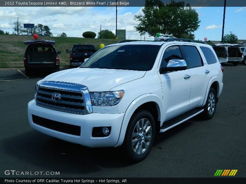 Blizzard White Pearl / Sand Beige 2012 Toyota Sequoia Limited 4WD