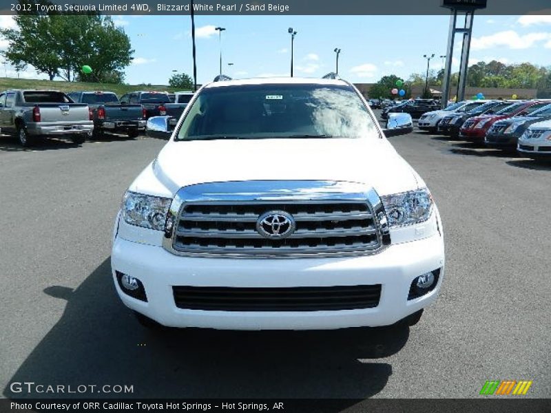 Blizzard White Pearl / Sand Beige 2012 Toyota Sequoia Limited 4WD