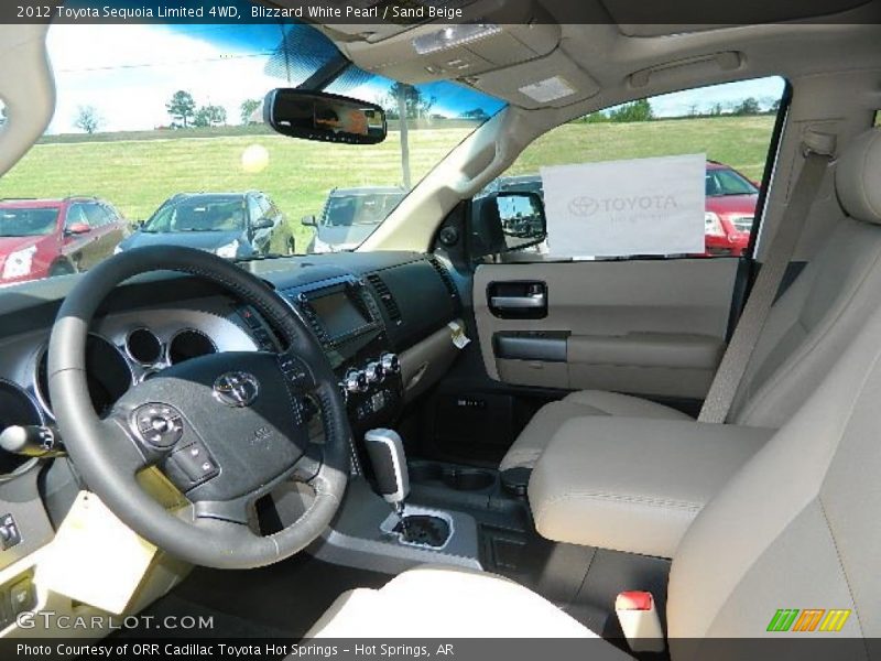 Blizzard White Pearl / Sand Beige 2012 Toyota Sequoia Limited 4WD