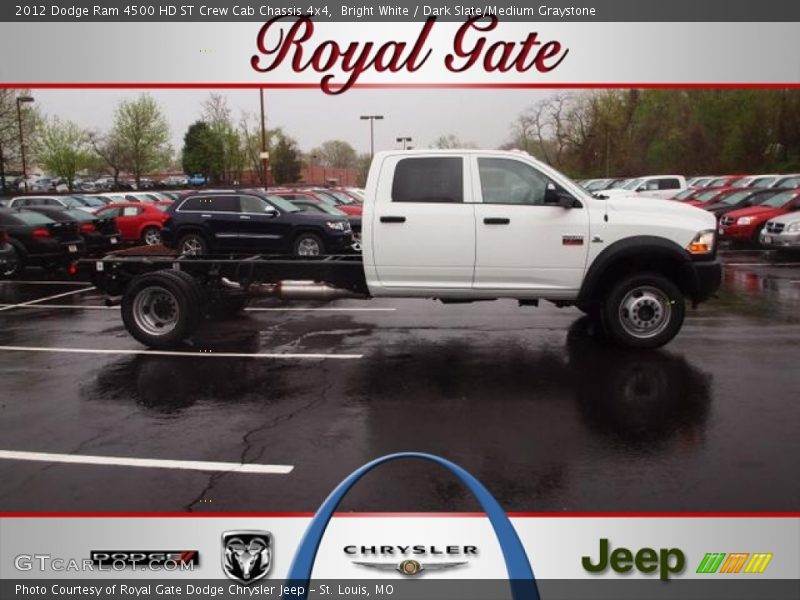 Bright White / Dark Slate/Medium Graystone 2012 Dodge Ram 4500 HD ST Crew Cab Chassis 4x4
