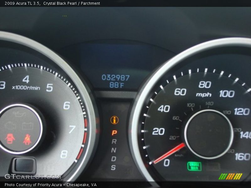 Crystal Black Pearl / Parchment 2009 Acura TL 3.5