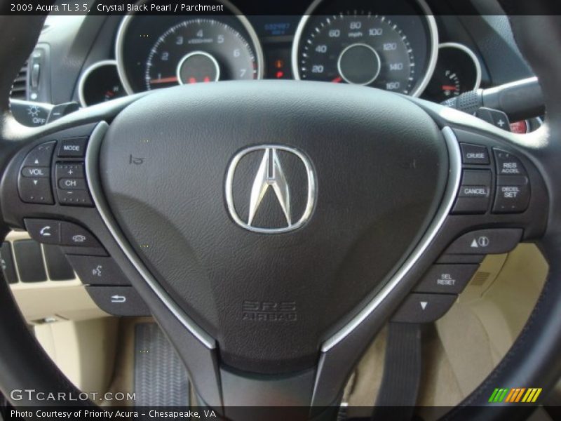 Crystal Black Pearl / Parchment 2009 Acura TL 3.5