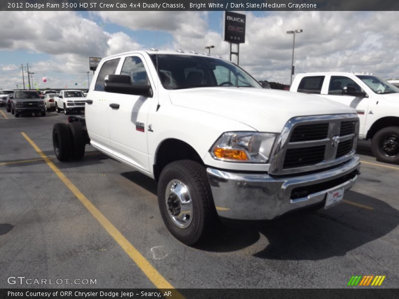 Bright White / Dark Slate/Medium Graystone 2012 Dodge Ram 3500 HD ST Crew Cab 4x4 Dually Chassis