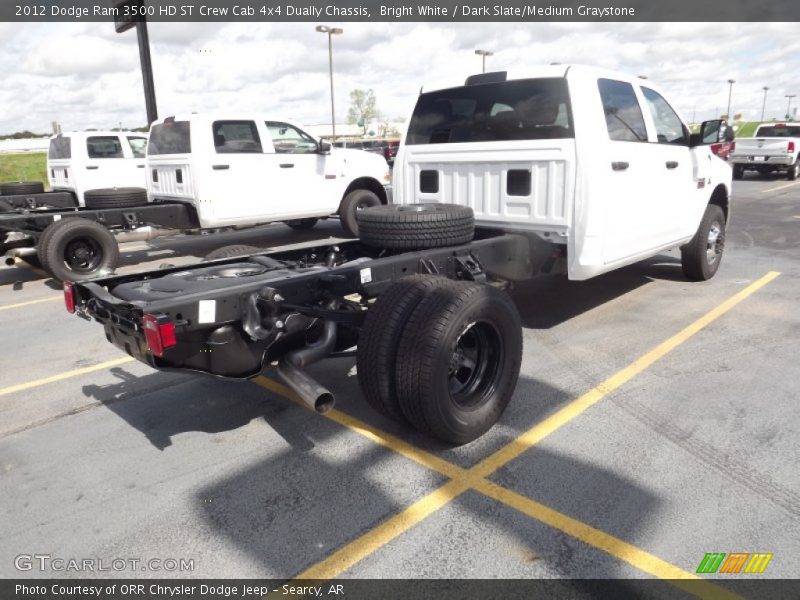 Bright White / Dark Slate/Medium Graystone 2012 Dodge Ram 3500 HD ST Crew Cab 4x4 Dually Chassis