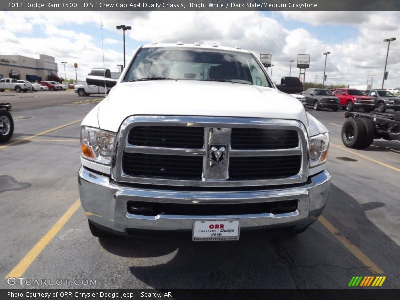 Bright White / Dark Slate/Medium Graystone 2012 Dodge Ram 3500 HD ST Crew Cab 4x4 Dually Chassis