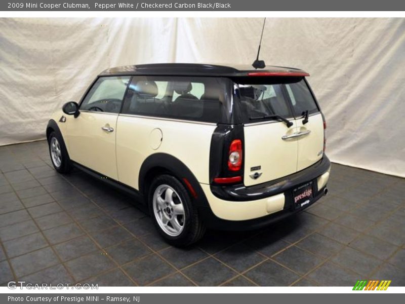 Pepper White / Checkered Carbon Black/Black 2009 Mini Cooper Clubman