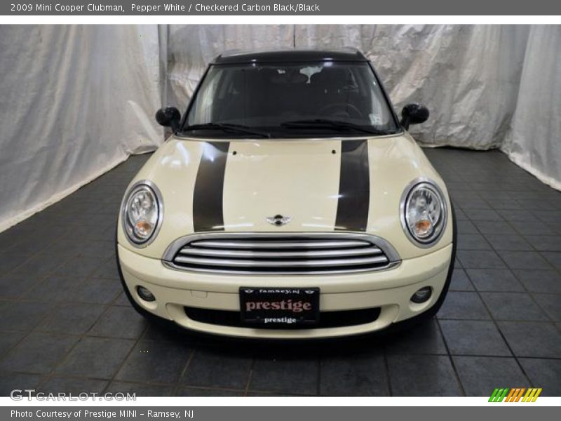 Pepper White / Checkered Carbon Black/Black 2009 Mini Cooper Clubman