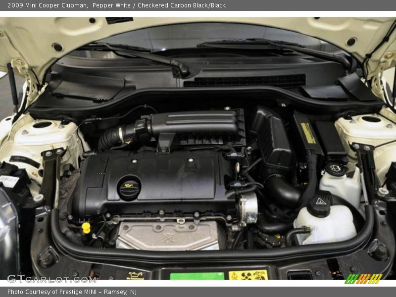 Pepper White / Checkered Carbon Black/Black 2009 Mini Cooper Clubman