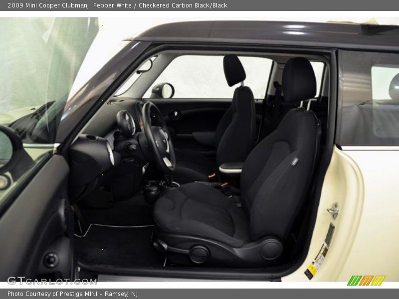 Pepper White / Checkered Carbon Black/Black 2009 Mini Cooper Clubman