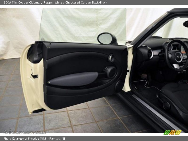 Pepper White / Checkered Carbon Black/Black 2009 Mini Cooper Clubman
