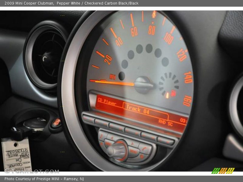 Pepper White / Checkered Carbon Black/Black 2009 Mini Cooper Clubman