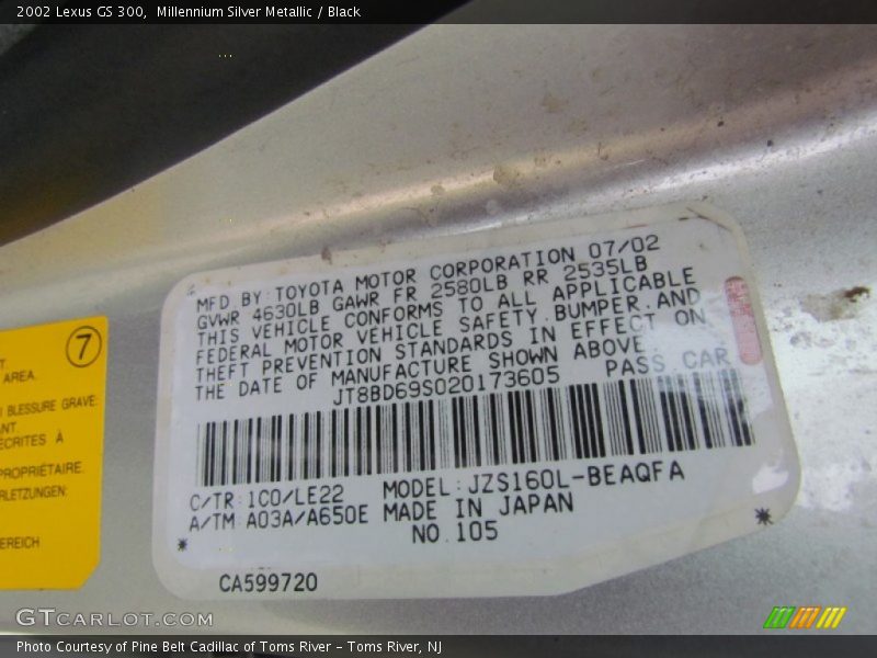Millennium Silver Metallic / Black 2002 Lexus GS 300