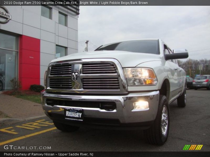 Bright White / Light Pebble Beige/Bark Brown 2010 Dodge Ram 2500 Laramie Crew Cab 4x4