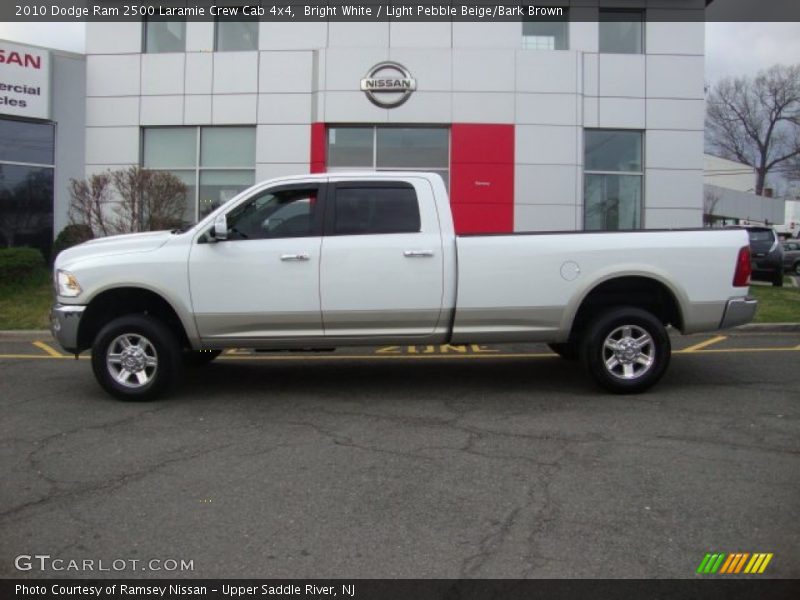 Bright White / Light Pebble Beige/Bark Brown 2010 Dodge Ram 2500 Laramie Crew Cab 4x4