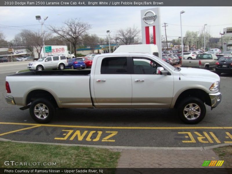 Bright White / Light Pebble Beige/Bark Brown 2010 Dodge Ram 2500 Laramie Crew Cab 4x4