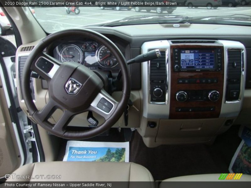 Bright White / Light Pebble Beige/Bark Brown 2010 Dodge Ram 2500 Laramie Crew Cab 4x4