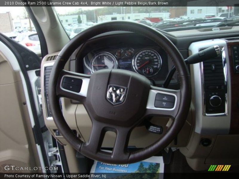 Bright White / Light Pebble Beige/Bark Brown 2010 Dodge Ram 2500 Laramie Crew Cab 4x4
