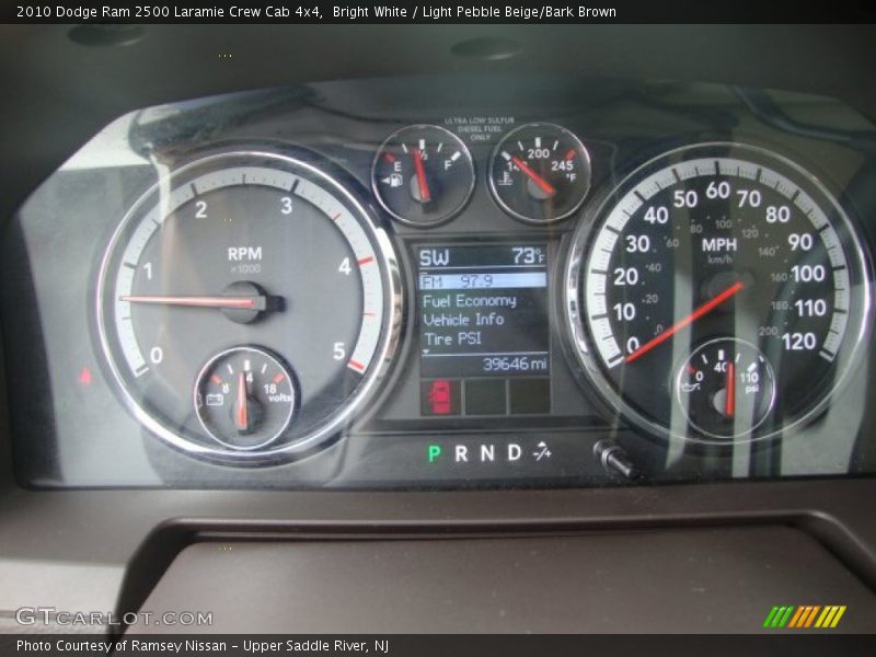 Bright White / Light Pebble Beige/Bark Brown 2010 Dodge Ram 2500 Laramie Crew Cab 4x4