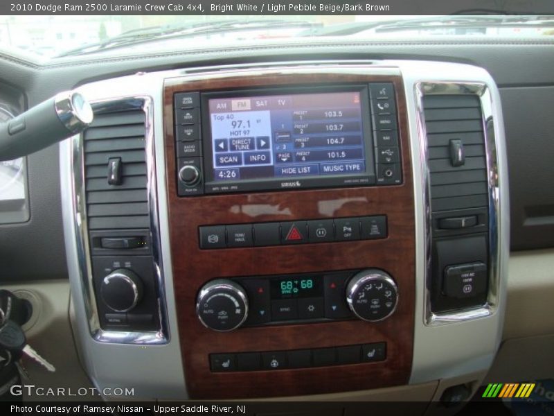 Bright White / Light Pebble Beige/Bark Brown 2010 Dodge Ram 2500 Laramie Crew Cab 4x4
