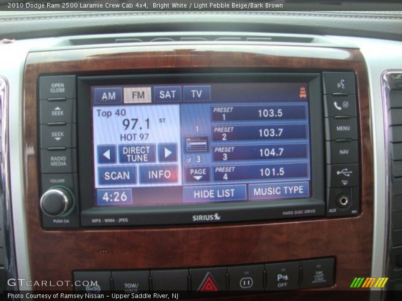 Bright White / Light Pebble Beige/Bark Brown 2010 Dodge Ram 2500 Laramie Crew Cab 4x4