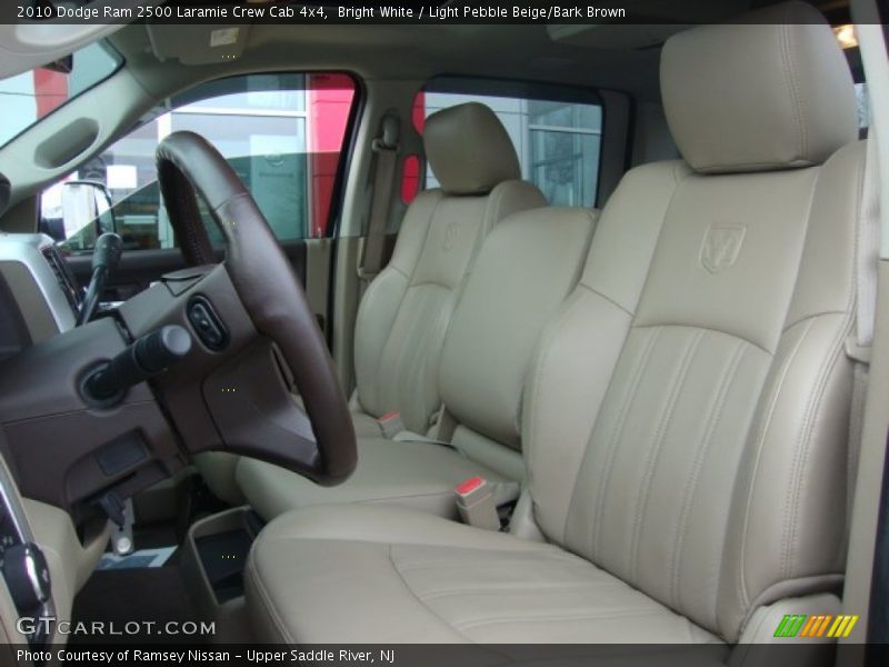 Bright White / Light Pebble Beige/Bark Brown 2010 Dodge Ram 2500 Laramie Crew Cab 4x4