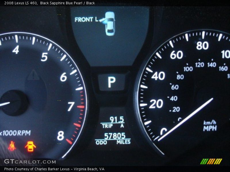 Black Sapphire Blue Pearl / Black 2008 Lexus LS 460