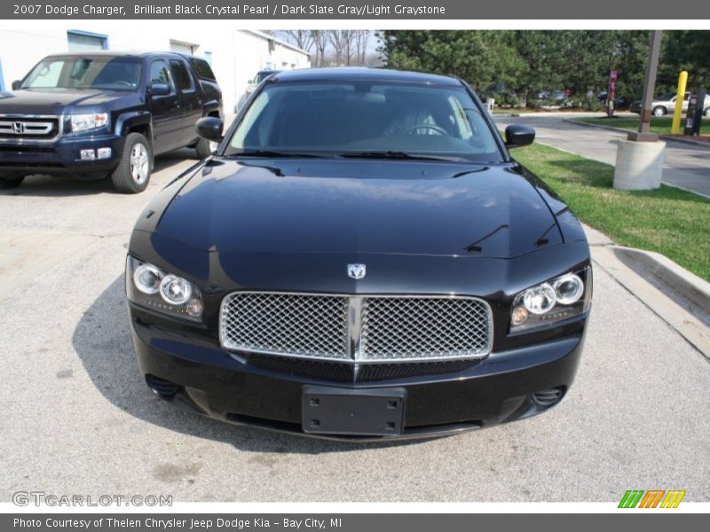 Brilliant Black Crystal Pearl / Dark Slate Gray/Light Graystone 2007 Dodge Charger