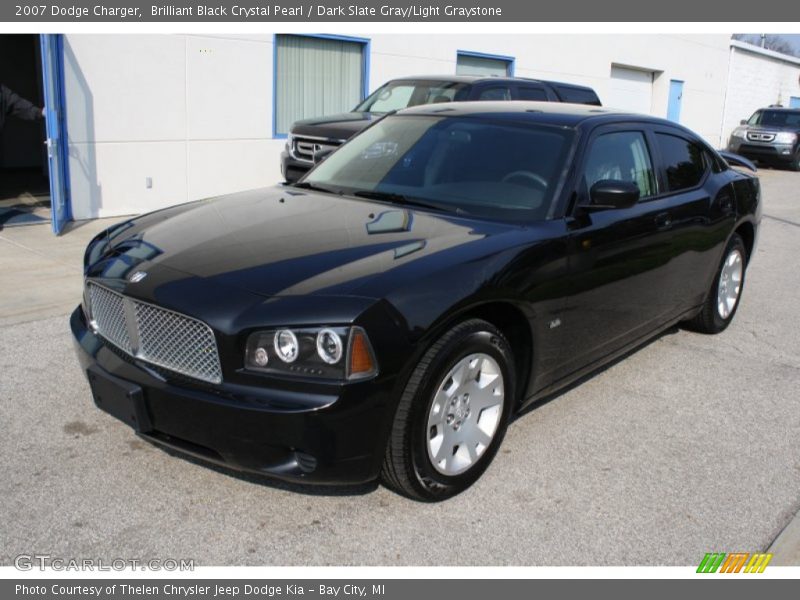 Brilliant Black Crystal Pearl / Dark Slate Gray/Light Graystone 2007 Dodge Charger