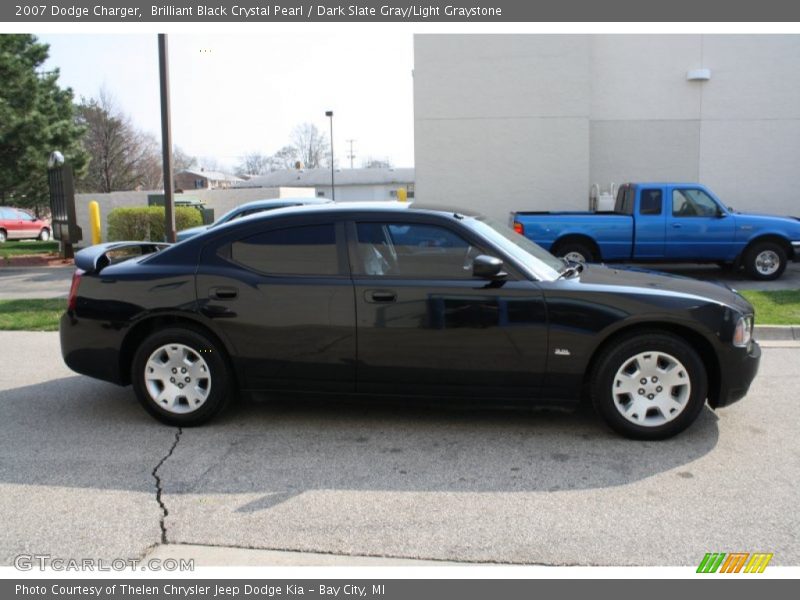 Brilliant Black Crystal Pearl / Dark Slate Gray/Light Graystone 2007 Dodge Charger