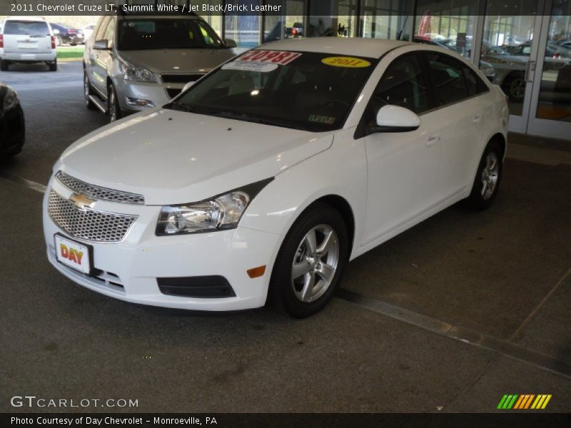 Summit White / Jet Black/Brick Leather 2011 Chevrolet Cruze LT
