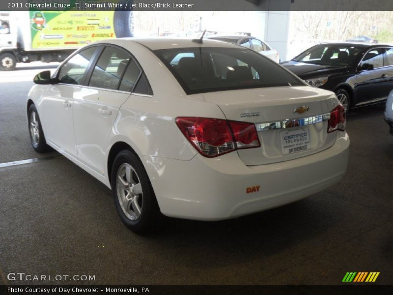 Summit White / Jet Black/Brick Leather 2011 Chevrolet Cruze LT
