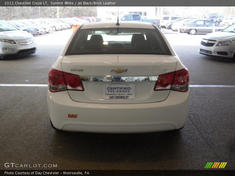 Summit White / Jet Black/Brick Leather 2011 Chevrolet Cruze LT