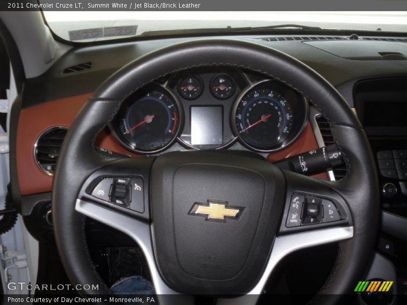 Summit White / Jet Black/Brick Leather 2011 Chevrolet Cruze LT
