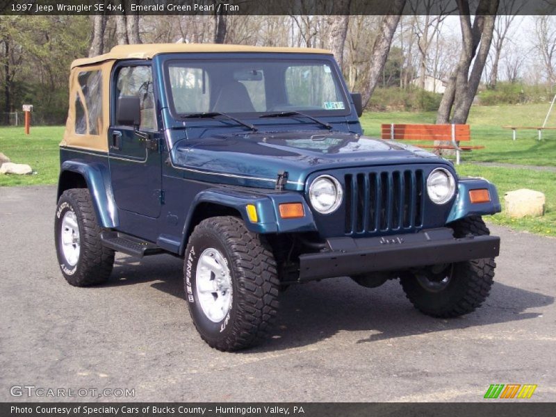 Emerald Green Pearl / Tan 1997 Jeep Wrangler SE 4x4